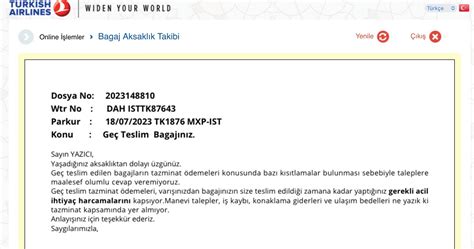 THY Kayıp Eşya Bilgi Şikayetleri Şikayetvar.