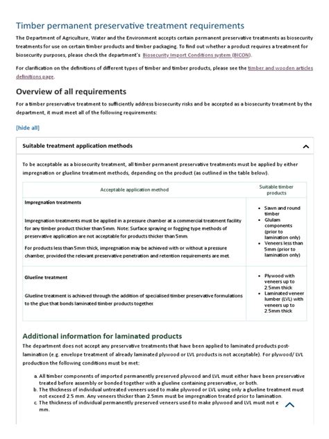 Timber permanent preservative treatment requirements - DAFF - balustradellc