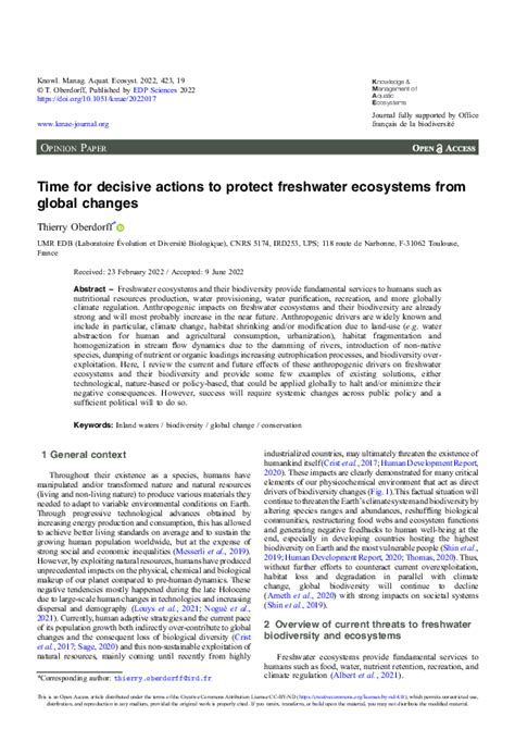 Time for decisive actions to protect freshwater ecosystems from global ... - raincitystudios.com