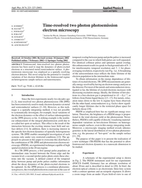 Time- and energy resolved photoemission electron ... - ScienceDirect - wintechmobiles.com