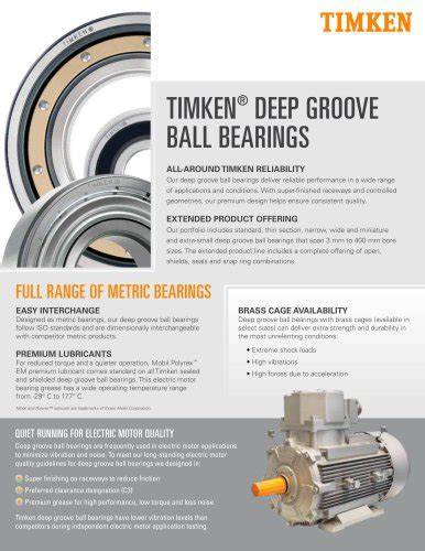 TIMKEN DEEP GROOVE BALL BEARINGS - raincitystudios.com