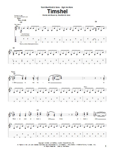 TIMSHEL CHORDS by Mumford & Sons @ Ultimate-Guitar.Com