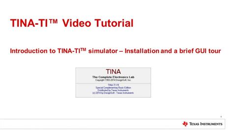 TINA-TI Introduction & DC Simulations - YouTube