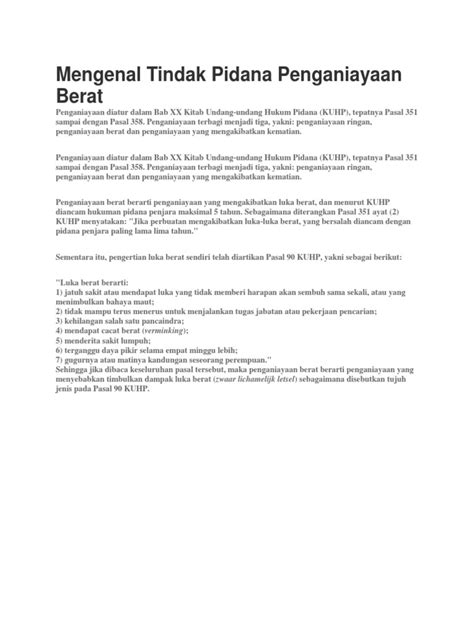 Tindak Pidana Penganiayaan Berat - balustradellc