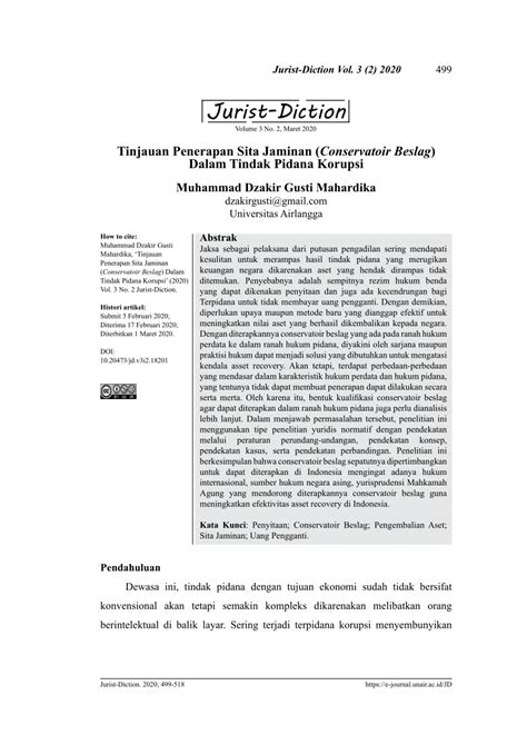 Tinjauan Penerapan Sita Jaminan (Conservatoir Beslag) Dalam Tindak ... - balustradellc