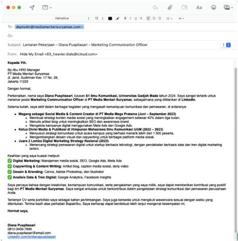 Tips dan Contoh Surat Lamaran Kerja Email Menarik - balustradellc
