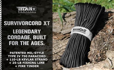 Titan Survival Patented Paracord 750 - 25ft, 100ft, 500ft … - balustradellc