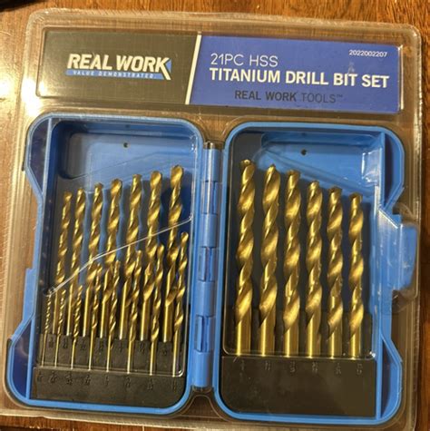 Titanium High-Speed Steel Drill Bit Set, 21-Piece - balustradellc