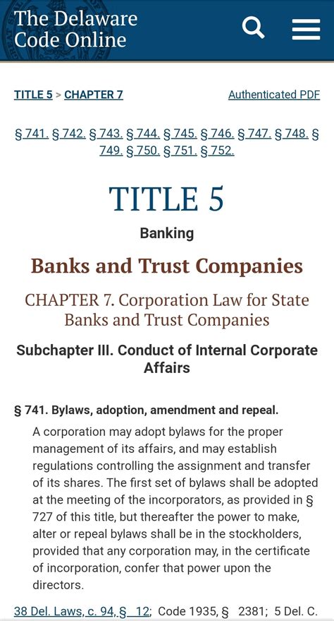 TITLE 5 BANKING 1 DELAWARE ADMINISTRATIVE …