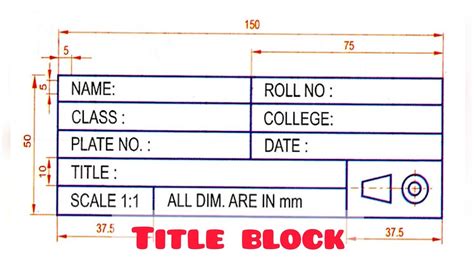 TITLE BLOCK in Technical drawing Engineering drawing Basic