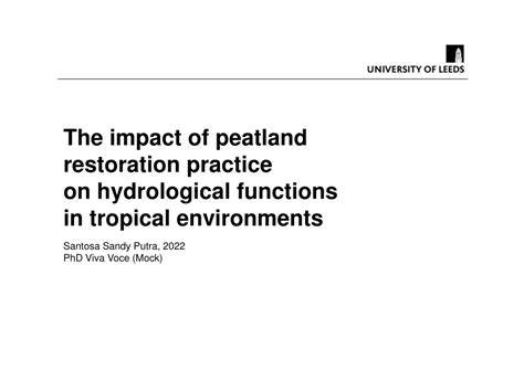 Title The impact of peatland restoration practice on hydrological ... - raincitystudios.com