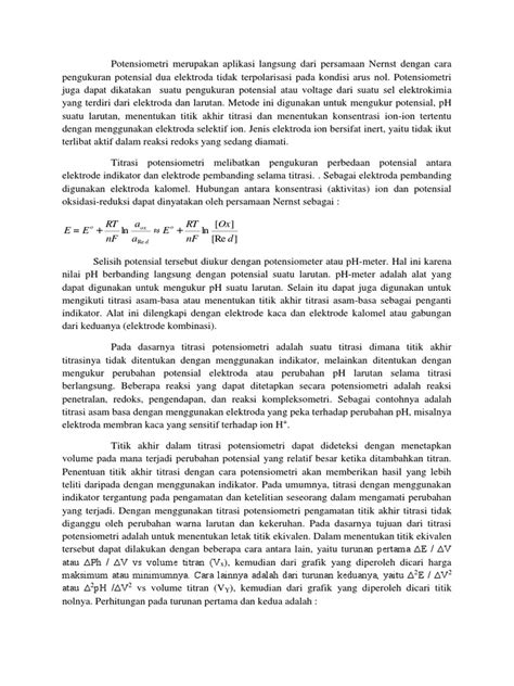Titrasi Potensiometri: Teori dan Aplikasi | PDF - Scribd - balustradellc