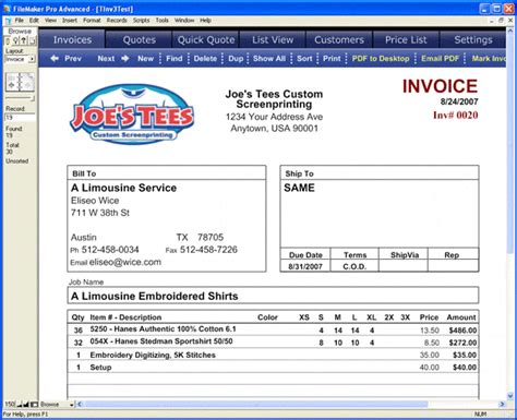 TInvoicer 3 Screen Printing Estimating Invoice Program eBay