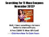 TJ Maxx Coupons November 2012 Printable