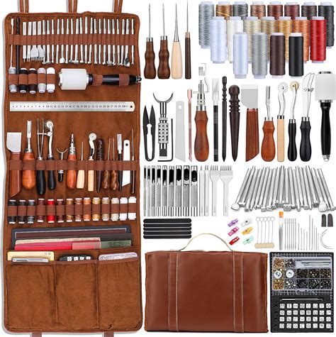 TLKKUE Leather Tooling Kit Leather Craft Tools Leatherworking Kit with ... - balustradellc