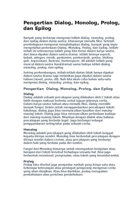 TM 3: Monolog - Pengertian, Sejarah, Karakteristik & Jenis-jenis - muktibox.com