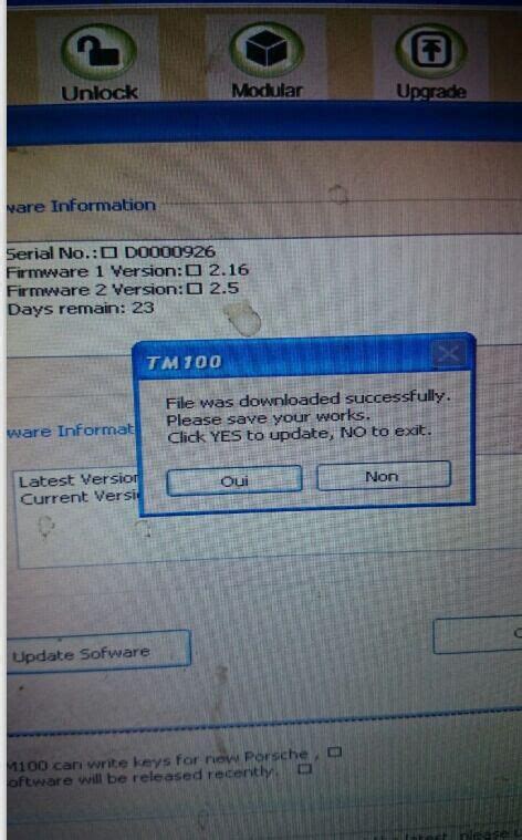 TM100 Key Programmer error Create progress failed; code 3