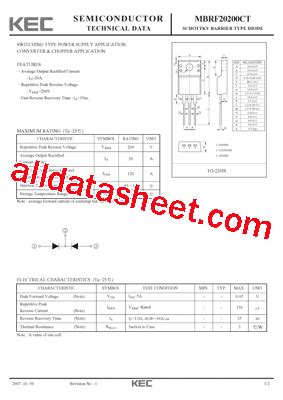 TMBRF20240CT Datasheet PDF - KEC