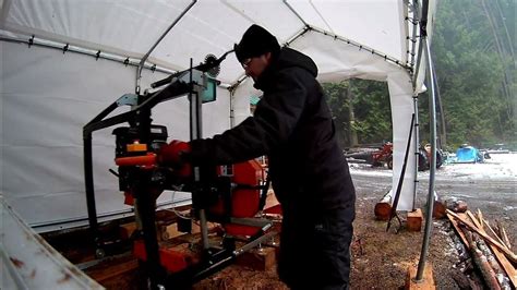 TMG PSM26 sawmill in use - YouTube