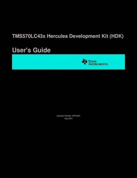 TMS570LC43x Hercules Development Kit (HDK) User s Guide (Rev. A)