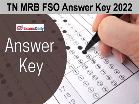 TN MRB FSO Answer Key 2022 PDF Download Response Sheet mrb tn gov in
