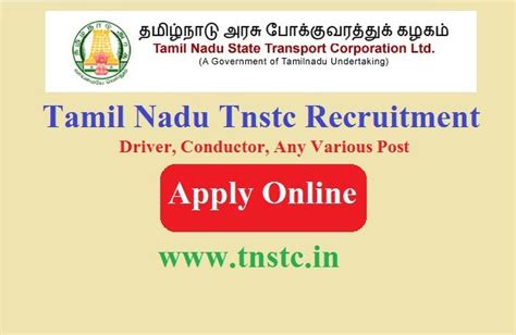 TNSTC Recruitment 2024 Apply Online Started for 807 Vacancy