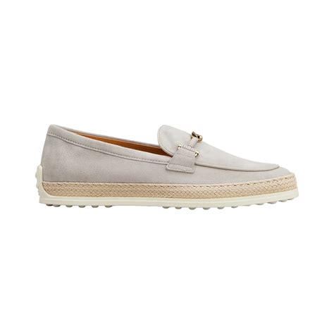 Tod`S Suede Slipper Loafer With Double T Ring Accessory In Nude ... - balustradellc