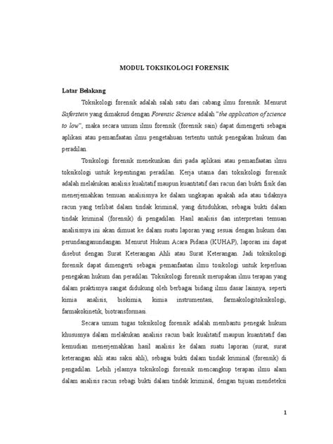 Toksikologi Forensik: Analisis Racun | PDF - wintechmobiles.com