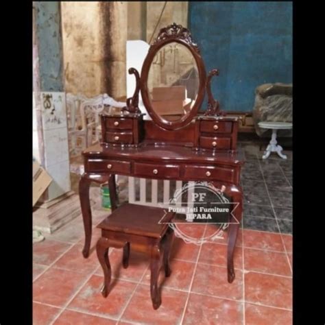 Tolet klasik model kuno - Meja rias ukir Jepara kayu jati mentahan - balustradellc