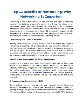 Top 12 benefits of networking: Why networking is important - balustradellc