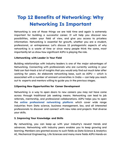 Top 12 benefits of professional networking and how to get started - balustradellc