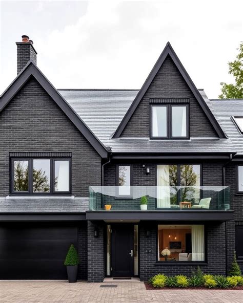Top 35 Black Brick House Exteriors for Curb Appeal - balustradellc