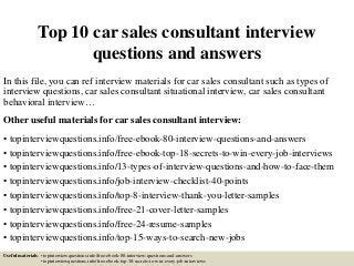 Top 40 Car Sales Interview Questions (With Example … - balustradellc