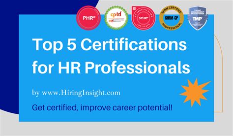 Top 5 Certifications for HR Professionals - Hiring Insight - balustradellc