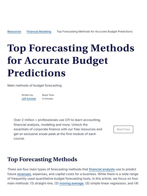 Top Forecasting Methods for Accurate Budget Predictions - coolestguyplanet.net