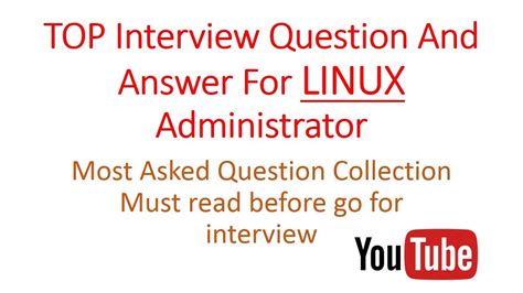 TOP Interview Question And Answer For LINUX Administrator YouTube
