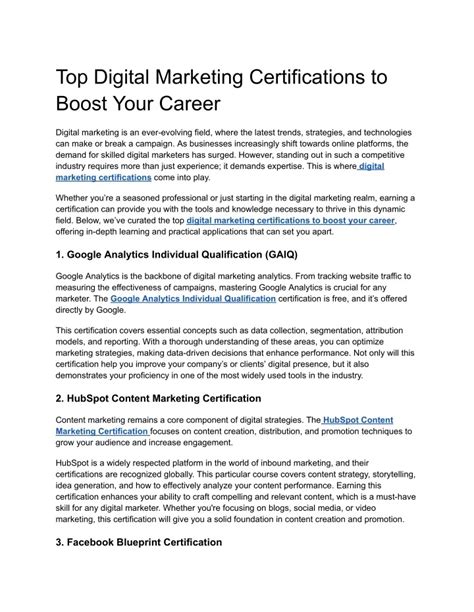 Top Marketing Certifications 2026: Boost your Career - balustradellc