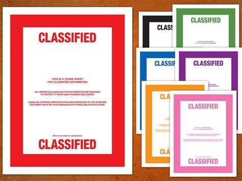 TOP SECRET Classified Document Cover Sheets Printable PDF