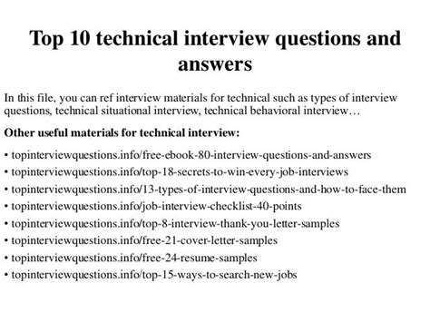 Top Technical Interview Questions and Answers - balustradellc