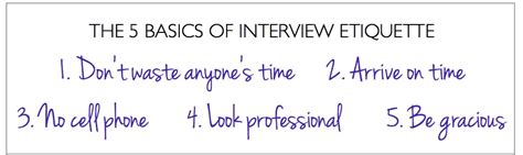 Top Tip 2: Interview Etiquette –Remember the Basics - balustradellc