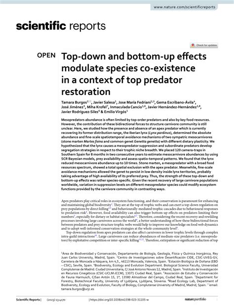Top-down and bottom-up effects modulate species co-existence in a ... - raincitystudios.com