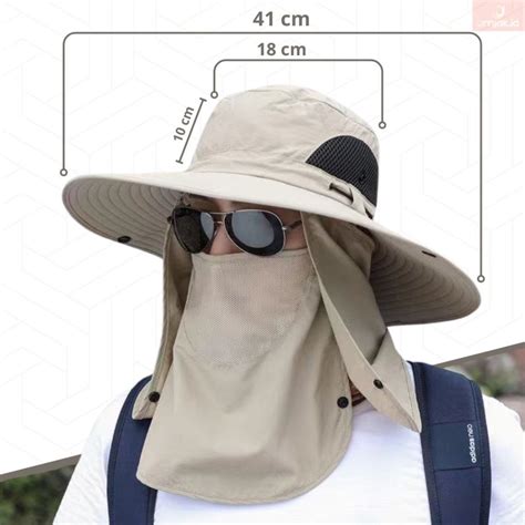 Topi Mancing Anti Panas Waterproof / Topi Rimba Gunung LEBAR - balustradellc