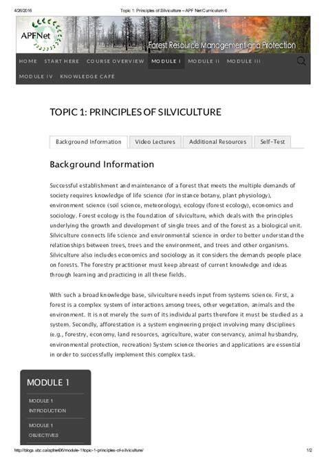 Topic 1: Principles of Silviculture – APF Net Course 6 - raincitystudios.com