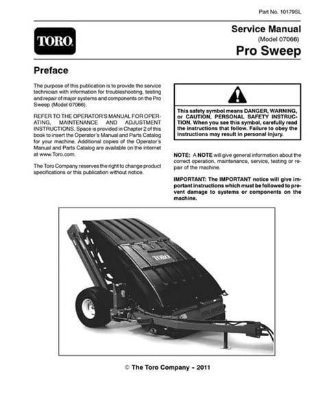 TORO PRO SWEEP 07066 SERVICE MANUAL Pdf Download