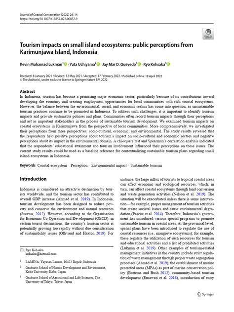 Tourism impacts on small island ecosystems: public ... - Springer - balustradellc