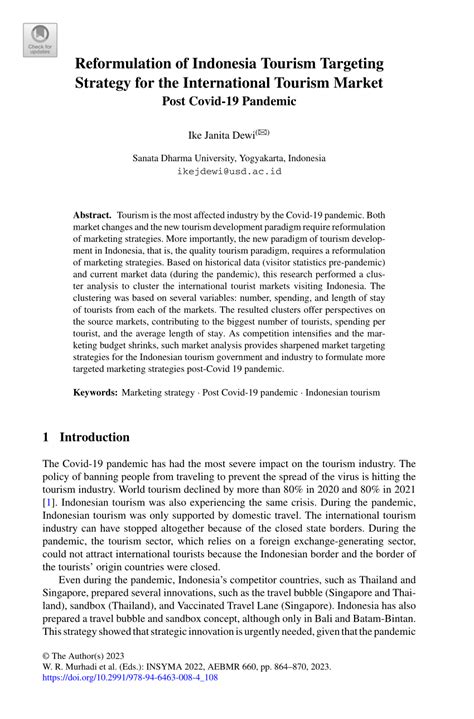 Tourism Sustainability in Indonesia: Reflection and Reformulation ... - balustradellc