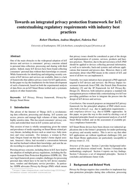 Towards an integrated privacy protection framework for IoT ... - coolestguyplanet.net