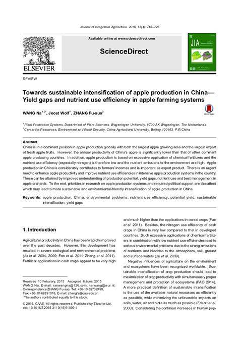 Towards sustainable intensification of apple production in China ... - raincitystudios.com
