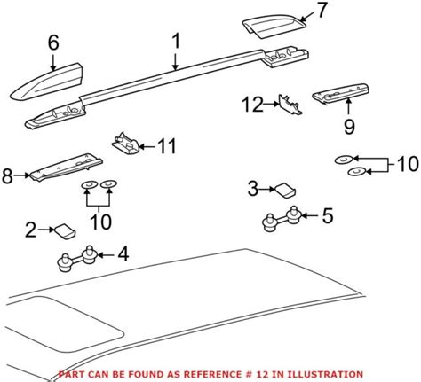 TOYOTA OEM Highlander Roof Rack Rail Luggage Carrier-Rear …