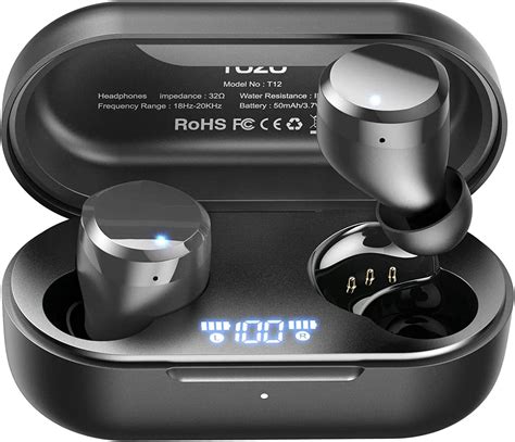 TOZO T12 Bluetooth 5.3 Wireless Earbuds w/Wireless Charging …